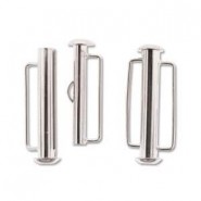Metall Magnetverschluss slide bar 26.5mm Silber